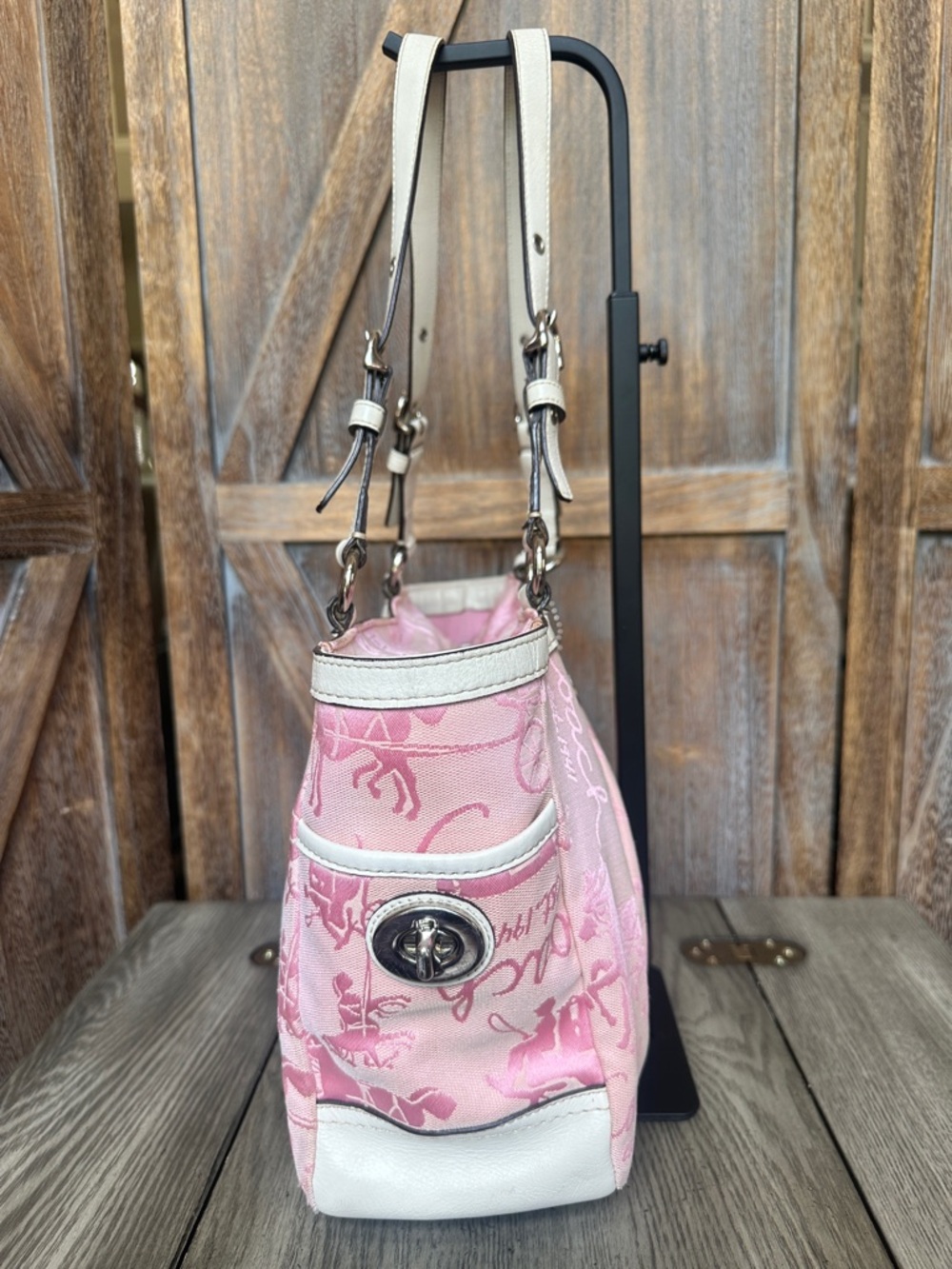 Coach Horse and Carriage Tote with Wallet Light Pink Canvas RARE & HARD TO FIND - Picture 6 of 15